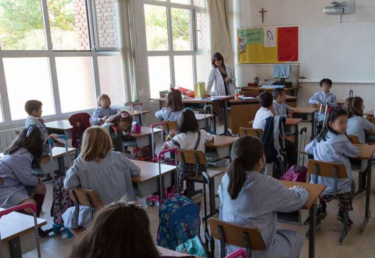 Alumnos en clase de Religión, en una foto de archivo curso 2016/2017