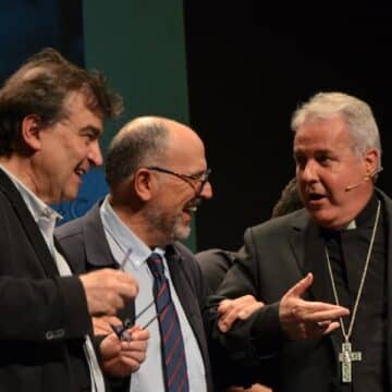 Mario Iceta y Javier Cercas, durante el coloquio celebrado en Burgos moderado por moderado por